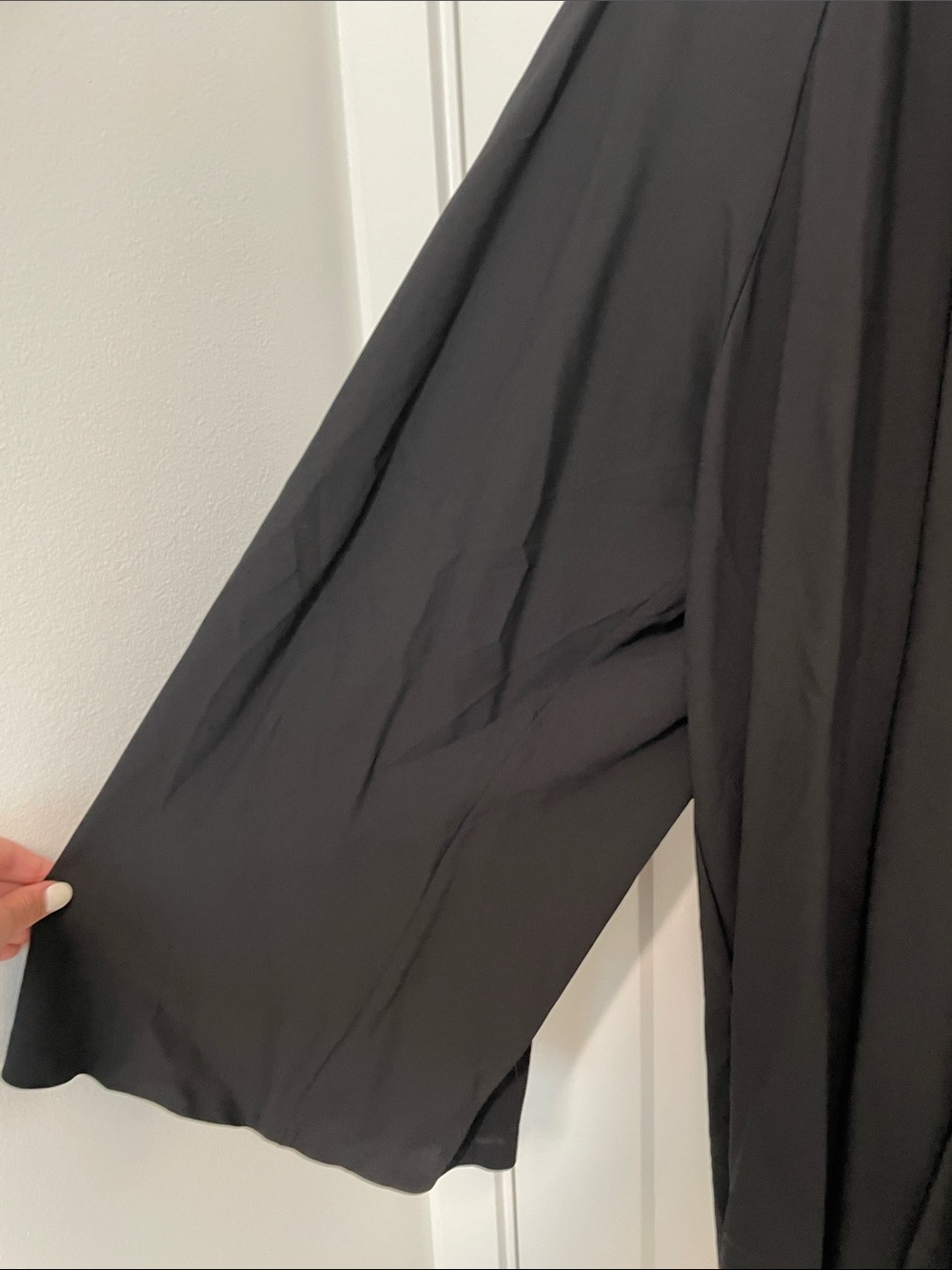 Helmut Lang Black Draped Long-Sleeve Blouse - Picture 4 of 5